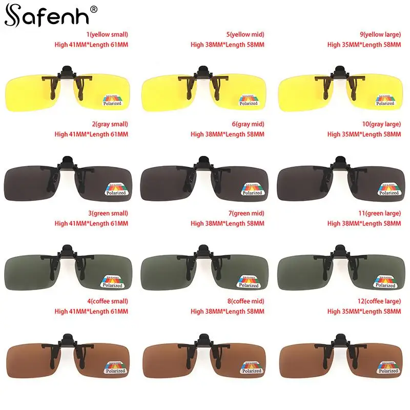 

1PCS Polarized Clip On Sunglasses Near-Sighted Driving Night Vision Lens Anti-UVA Anti-UVB Cycling Riding Sunglasses Clip