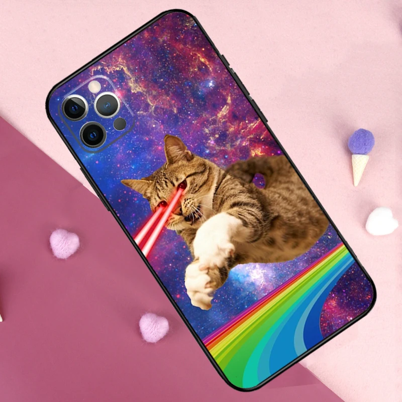 Cat in Space Case For iPhone 15 16 14 Pro Max Plus 13 12 Mini 11 Pro Max X XR XS Max 7 8 Back Cover image 6