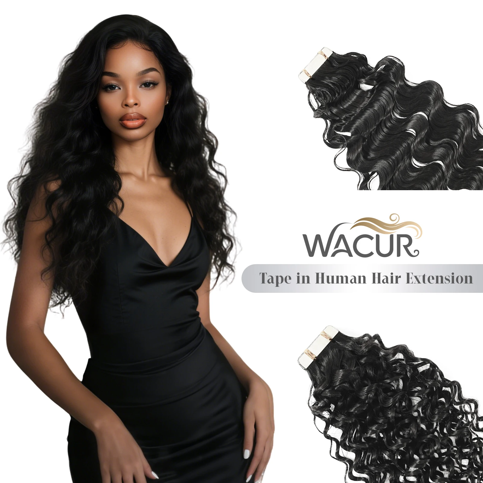 

Burmese Curly Tape Hair Extension 50g/pack 20pcs Curly Tape For 100% Natural Virgin Hair Invisible Multi Scenario Wearing Women