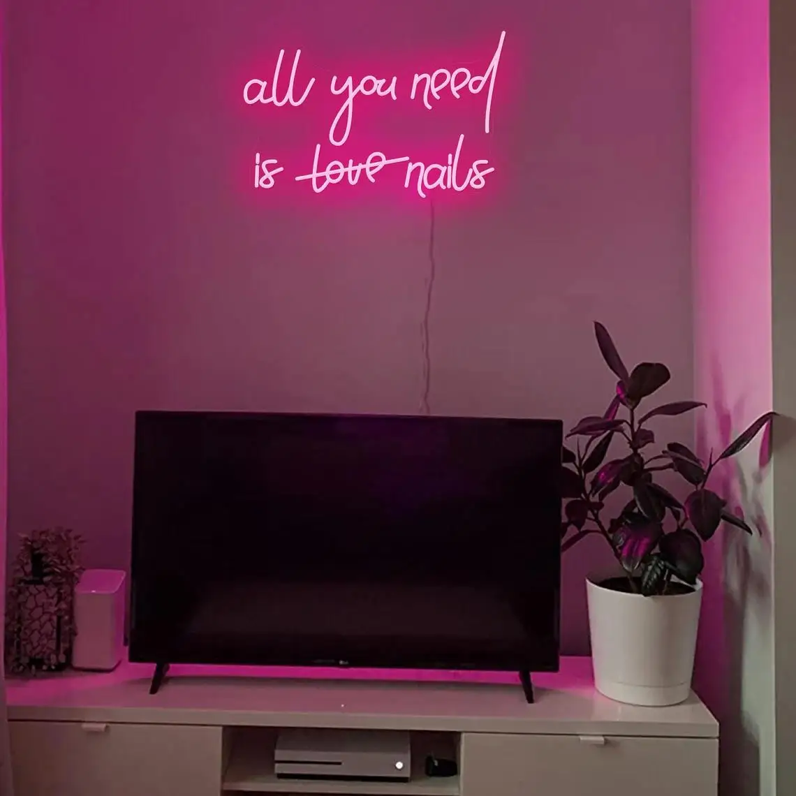 All You Need is Nails LED Neon Sign Nail Shop Decoration LED Store Sign Beauty Shop Decoration Shop Wall Art Custom Neon Sign