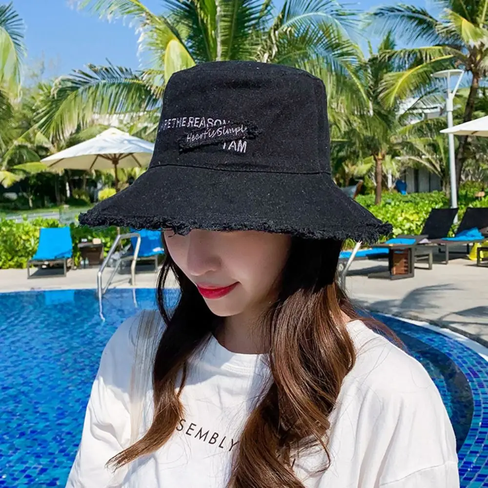 قبعات عصرية للحماية من الأشعة فوق البنفسجية واقية من الشمس قابلة للتنفس في الهواء الطلق، قبعات بلون سادة بحافة واسعة للصيف