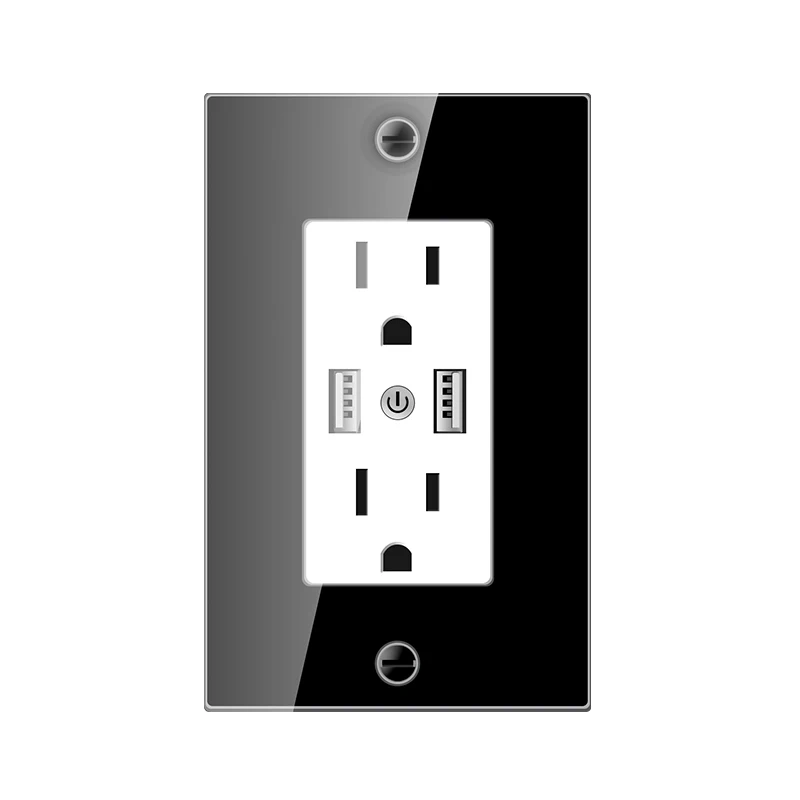 CTUVus Certificado 2 Gang EUA Padrão Tomada de Energia Dupla WIFI Tomada Inteligente com USB Duplo