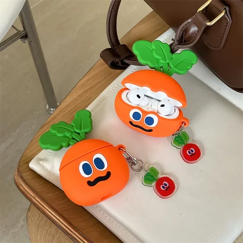 Cartoon Carrot Case for  Freebuds6i SE3/4/5i/Pro4,Bluetooth Earbuds Charging Box Protective Earphone Case Cover