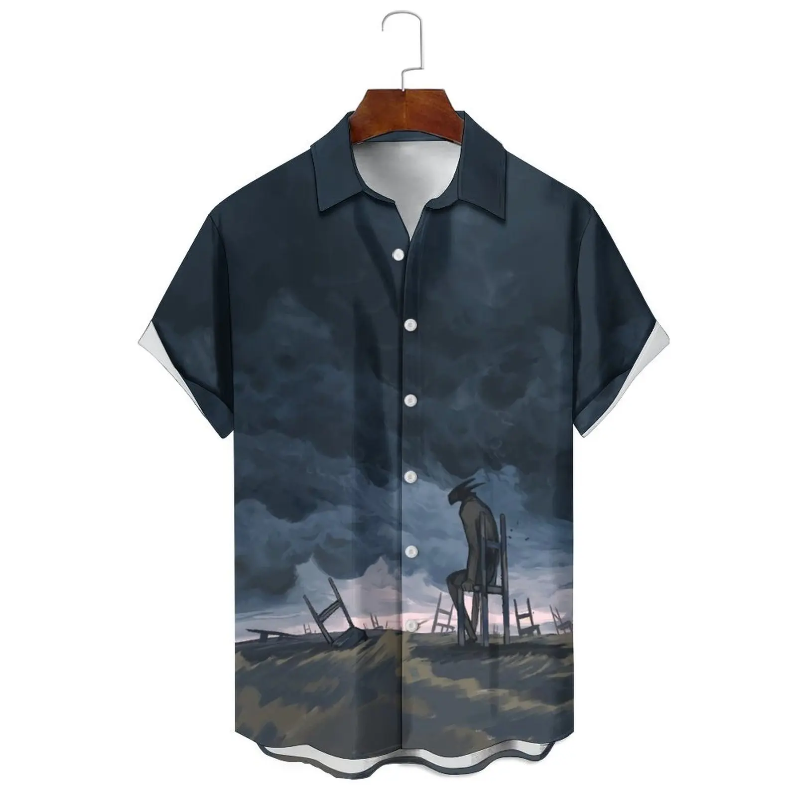 

Fashion Summer Men's/Women's Cartoon Style Irregular Print Solid Color Loose Casual Daily Can Wear Short-Sleeved Shirt