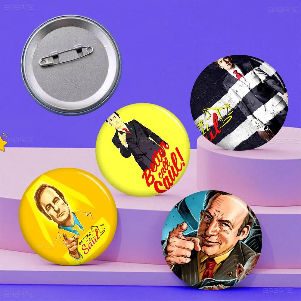 TV B-Better C-Call S-Saul Tinplate Soft Button Pin Brooch Metal Badge Custom Jewelry Accessories Hat Bag Lapel