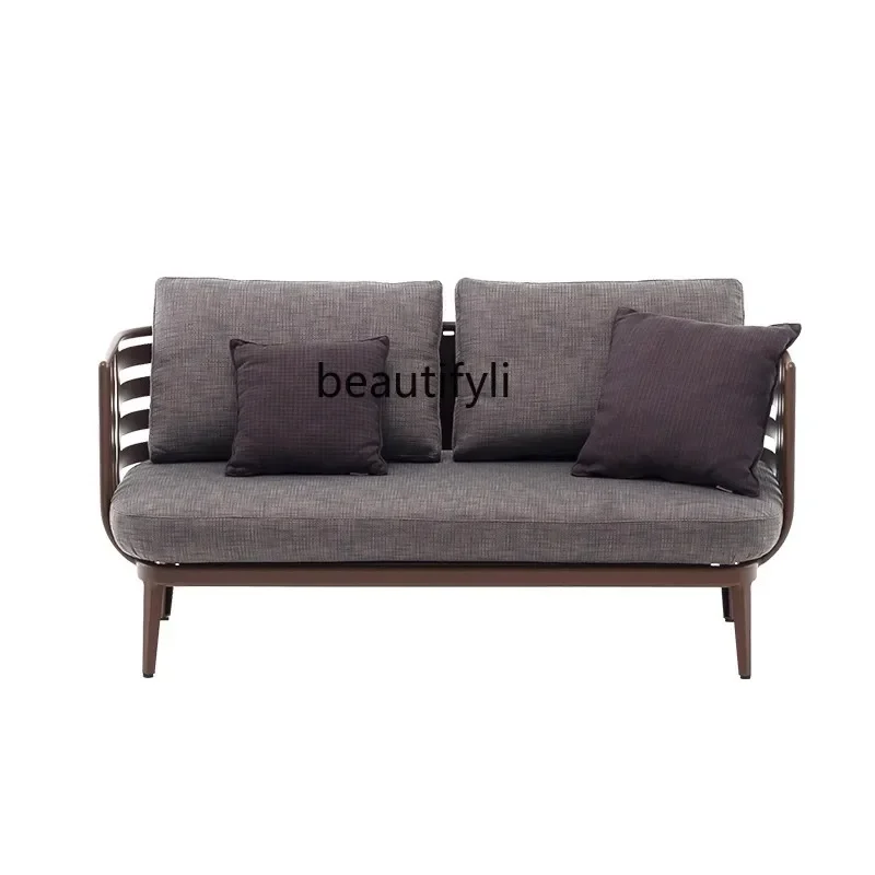 

S Modern exposed sofa courtyard rattan chair outdoor leisure garden Nordic round coffee table combination