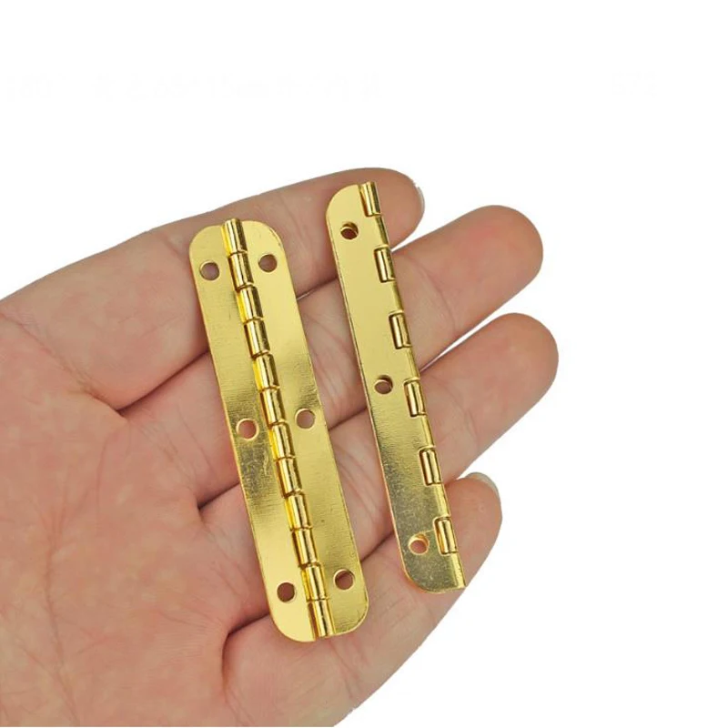 4pcs Hinges + 24 screw Rounded Long 6 Holes Silver/Antique bronze/Gold 65*15mm Retro Decor Chest Wood Jewelry Box 90/180 Degree