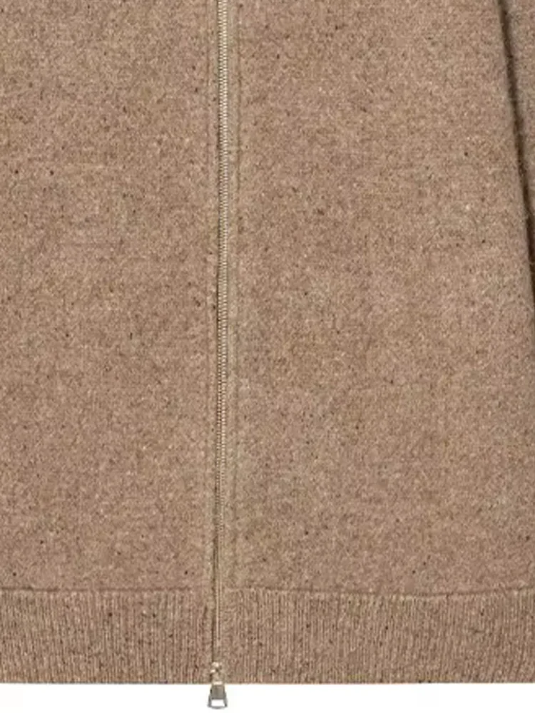 

HH Winter Woman Elegant Solid Artificial Fur Raw Edge Decoration Lapel Jacket Women Zipper Long Sleeve Casual Resilience Coat