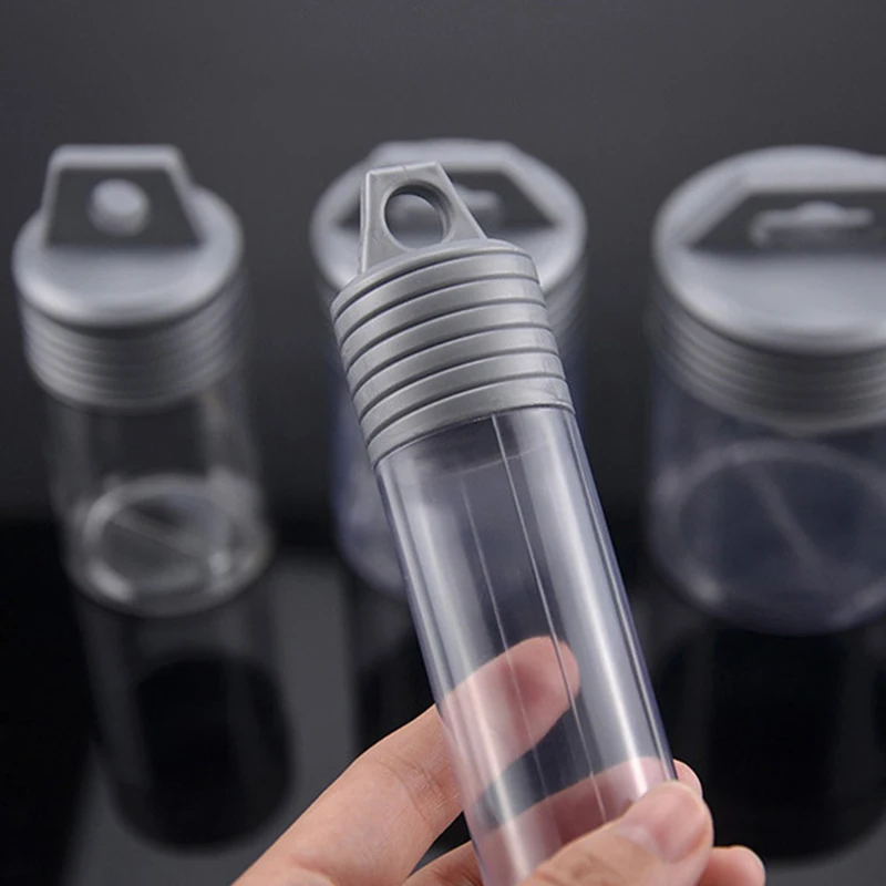 1pc PVC Transparent Plastic Bottle Opener Drill Bit Round Bottle Storage Tank Free Combination Storage Container
