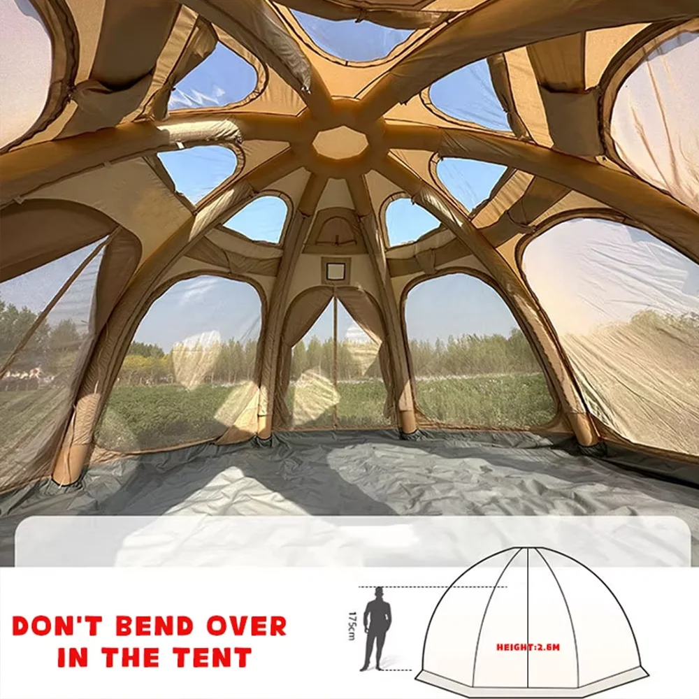 جولة قصر نمط الأسرة قبة منزل المتضخم قوي أنبوب بولي كلوريد الفينيل نفخ المأوى الهواء الخيام التخييم في الهواء الطلق