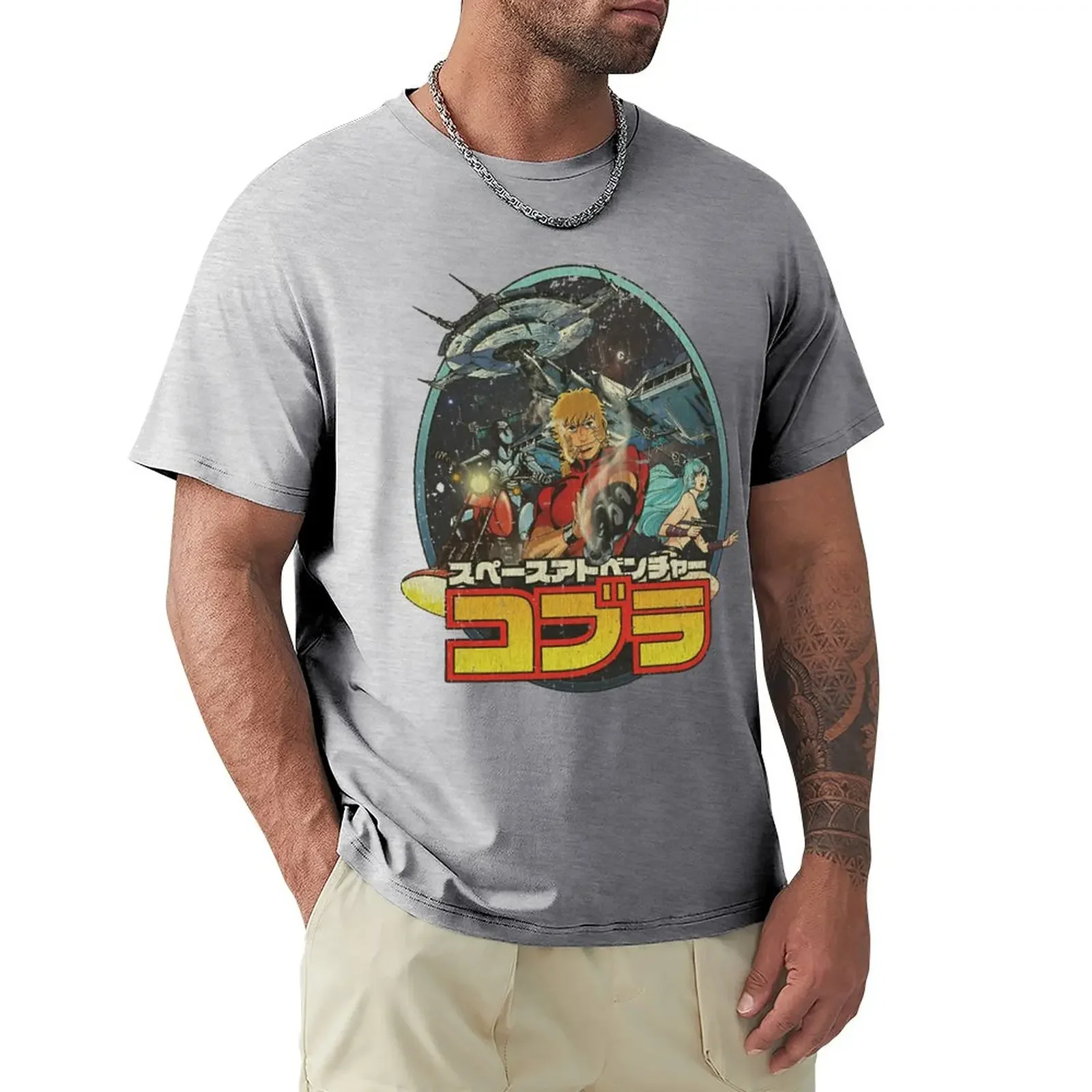 New Anime t-shirt t shirt man sweat shirts,men Space Adventure Cobra 1982 Cotton T-Shirt streetwear harajuku vintage tops