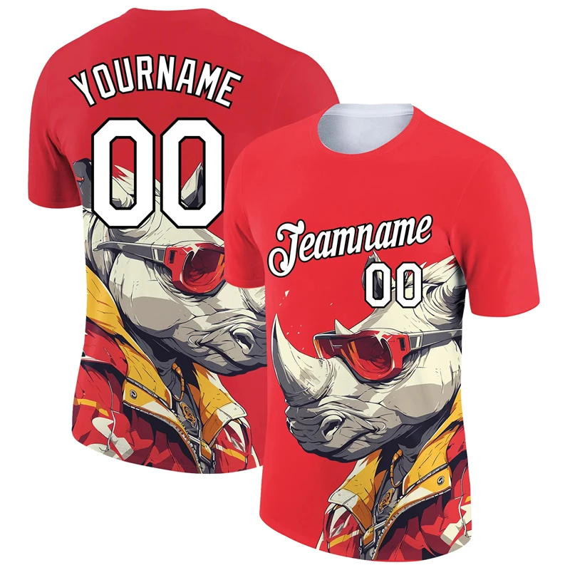 

Customized Team Name Number Name Football T-shirts Personalized DIY Animal Graphic Sports T Shirt Loose Quick Dry Team Uniforms