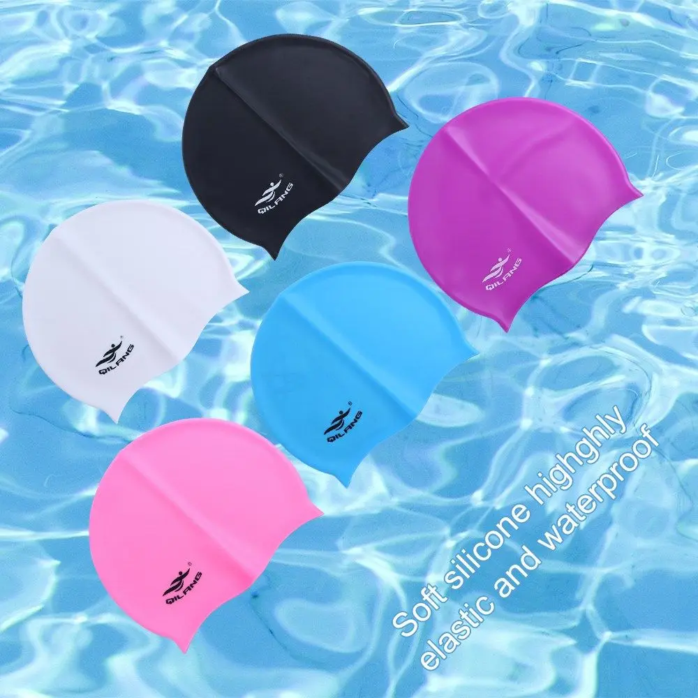 Wear-resistant Classic Swim Cap Long Hair Plus Size Silicone Waterproof Swim Pool Hat Swimming Hat Bathing Cap Swimming Cap