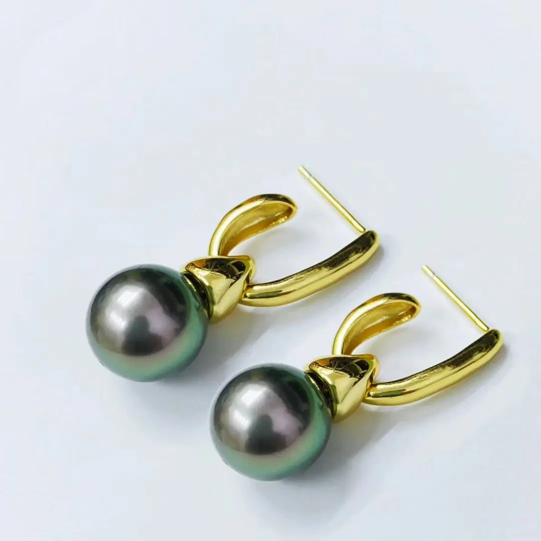 

Wholesale S925 Sterling Silver Earrings Mount Findings Settings Base Mounting Parts Accessory for 10-11mm Pearls 5 pairs/lot