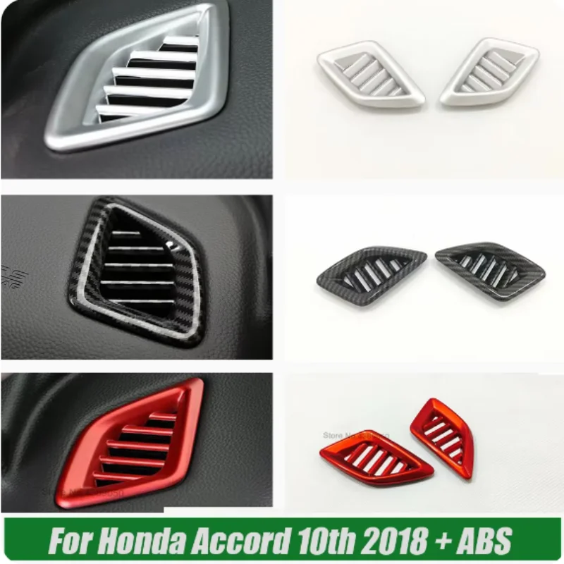 

LHD ABS Matte Carbon red For Honda Accord 10th 2018 - 2022 Car front Small air outlet Decoration cover car Accessories