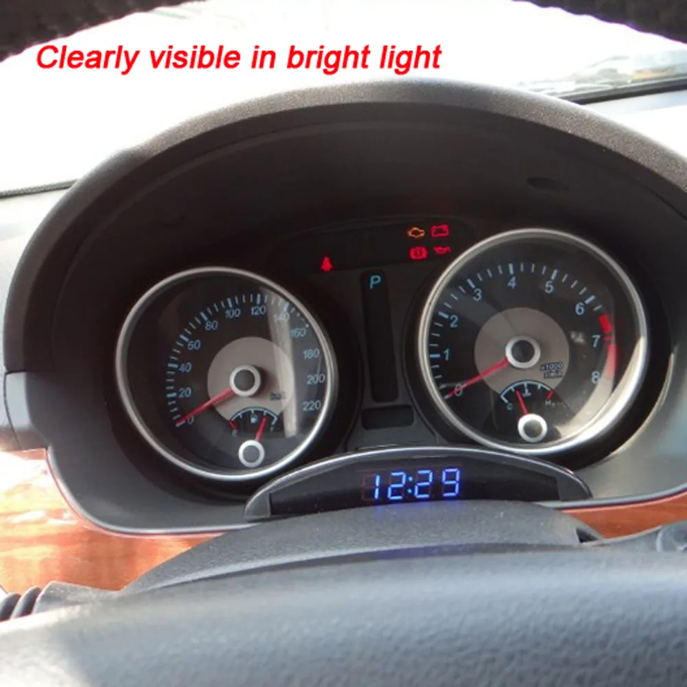 LED Car Clock 24 Hour Thermometer Car Inside Outside Temperature Meter Digital Battery Voltage Monitor Voltmeter