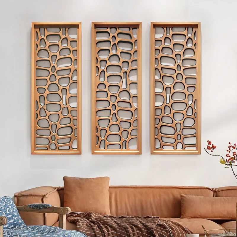 Moroccan style homestay wall decoration painting zen solid wood carving entrance wall hanging