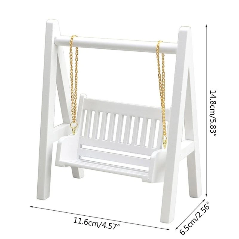 Y4QA 1/12 DOLLHOUSE MOBILIMENTO MOBILIZADO Cadeira balanço ao ar livre Meninas