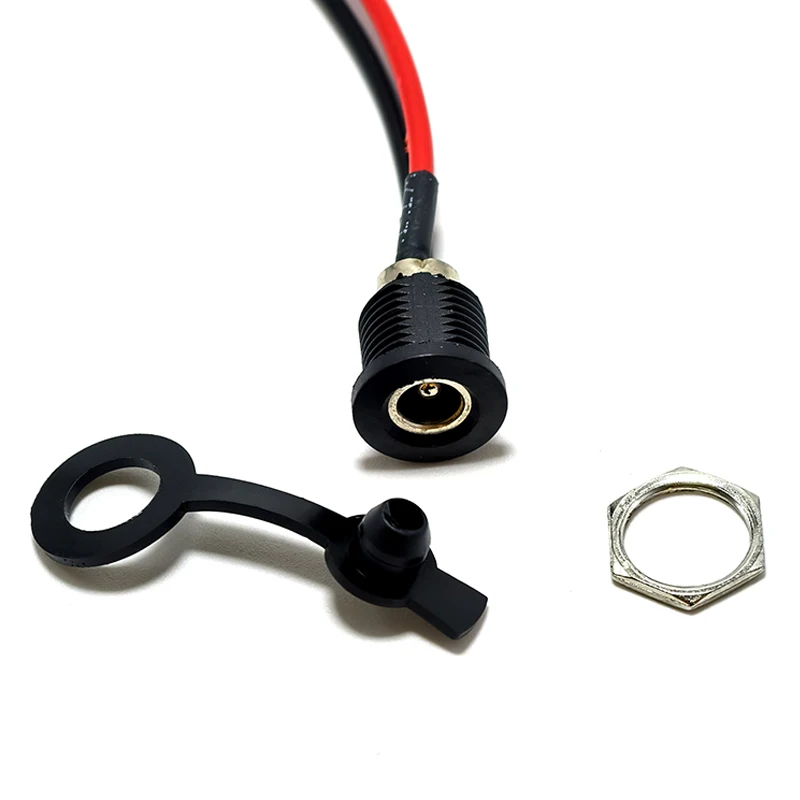 Pre-wired DC Female Jack 5.5x2.1/5.5x2.5mm with 20AWG Cable, High Current DC Power Charging Socket Connector for CCTV LED Power
