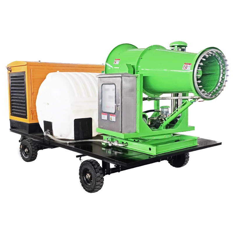 المقطورة عبارة عن آلة مدفع الضباب المجهزة بـ 20 طنًا من خزانات المياه والمولدات آلة رش أوتوماتيكية
