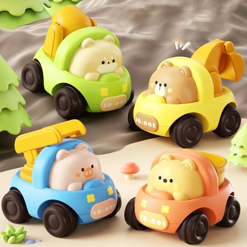 Engineering car inertial drive excavator High quality rounded children's gift toy car Animal modeling