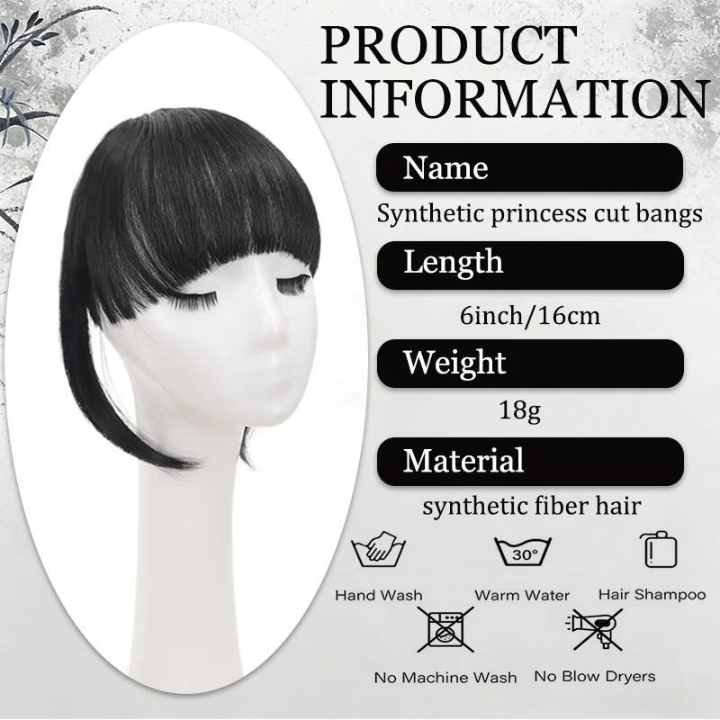 Anime Qi Liu Hai Wig Piece Female Princess Cut Liu Hai One Knife Cut Ji Style Princess Cut Liu Hai Wig Piece
