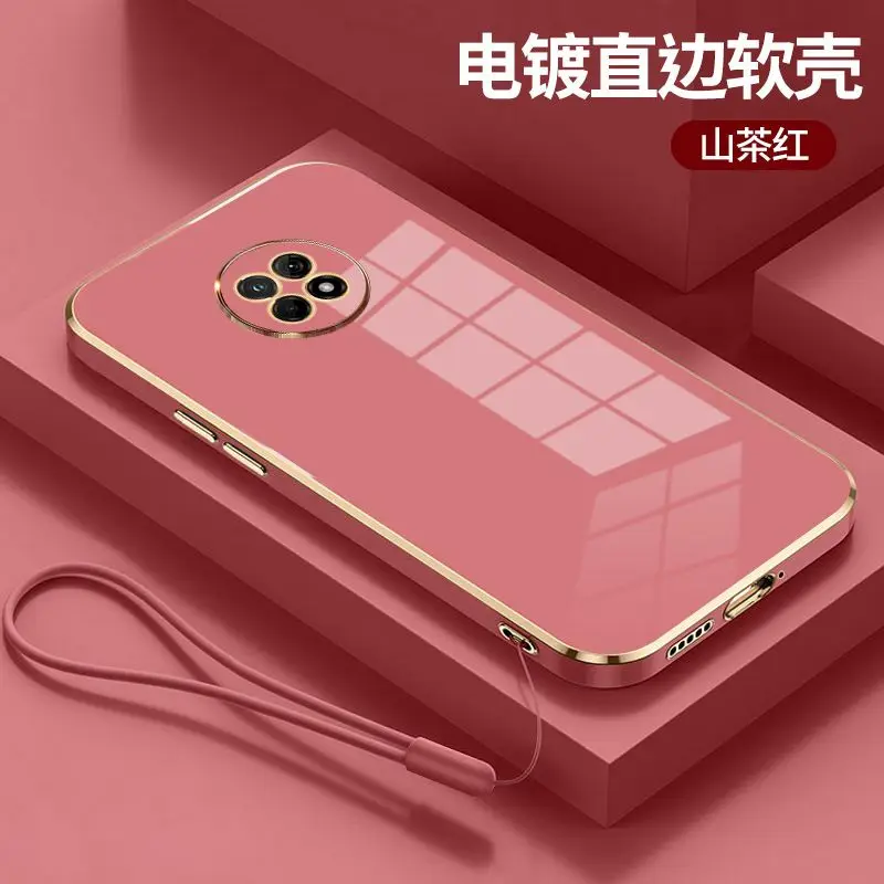 For Huawei Y9A Case Luxury Square Plating FRL-22, FRL-23, FRL-L22, FRL-L23 Phone Case ShockProof Silicone Back Cover Fundas