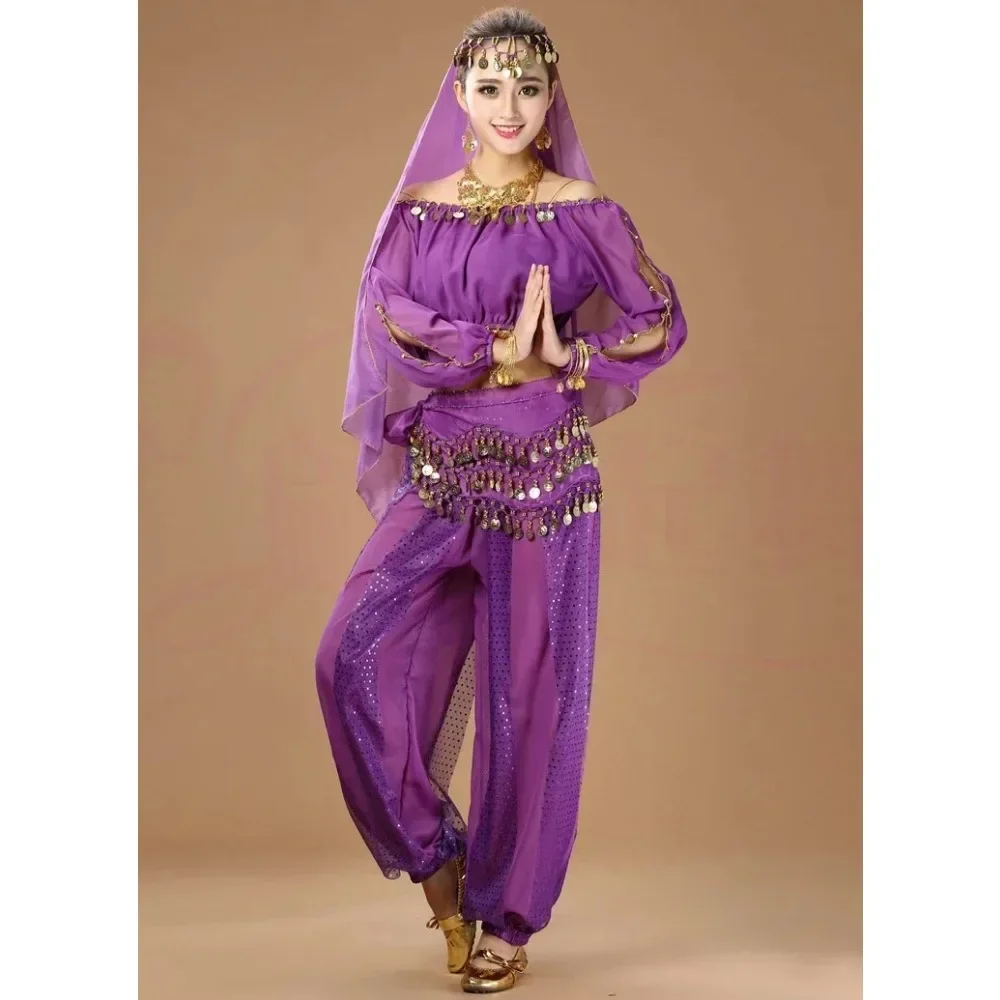 

Indian Dance Performance Costumes Dance Practice Costumes Belly Dance Suits New Long Sleeve Outfits Belly Dance Costumes