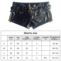 Fashionable Pu Leather Belt Ultra Shorts Boots Low Waist Spice Girl Y2k Dressing Shorts Sexy Vintage Short Pants Women's 6