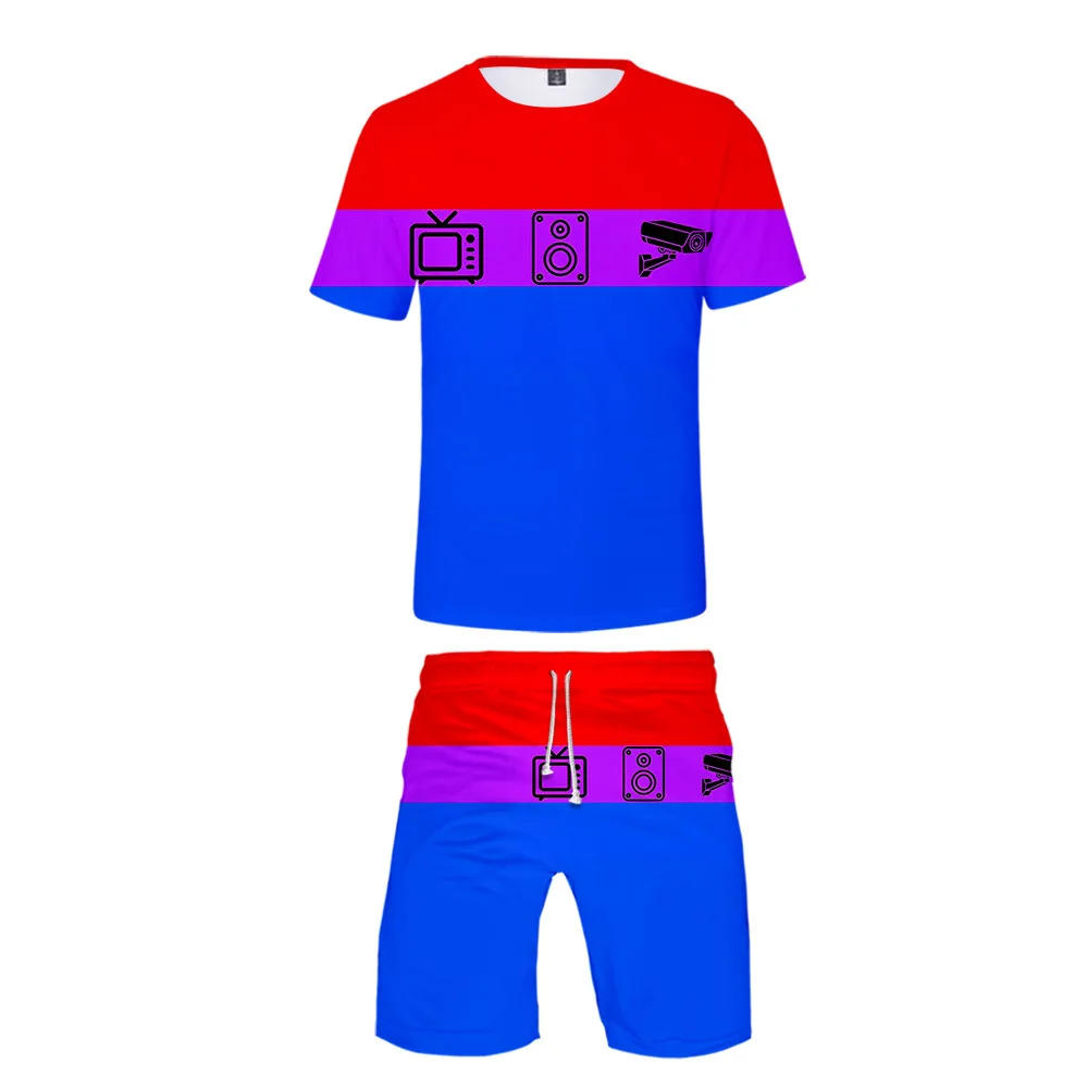 Cartoon Game Skibidi Toilet Toilet Man a maniche corte Casual Simple Sports t-shirt Shorts stampato tuta alla moda per studenti per bambini