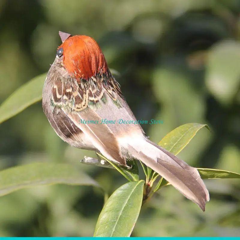 H7BF Christmas Tree Foam Birds Simulation Animal Model Ornaments Home Outdoor Decor