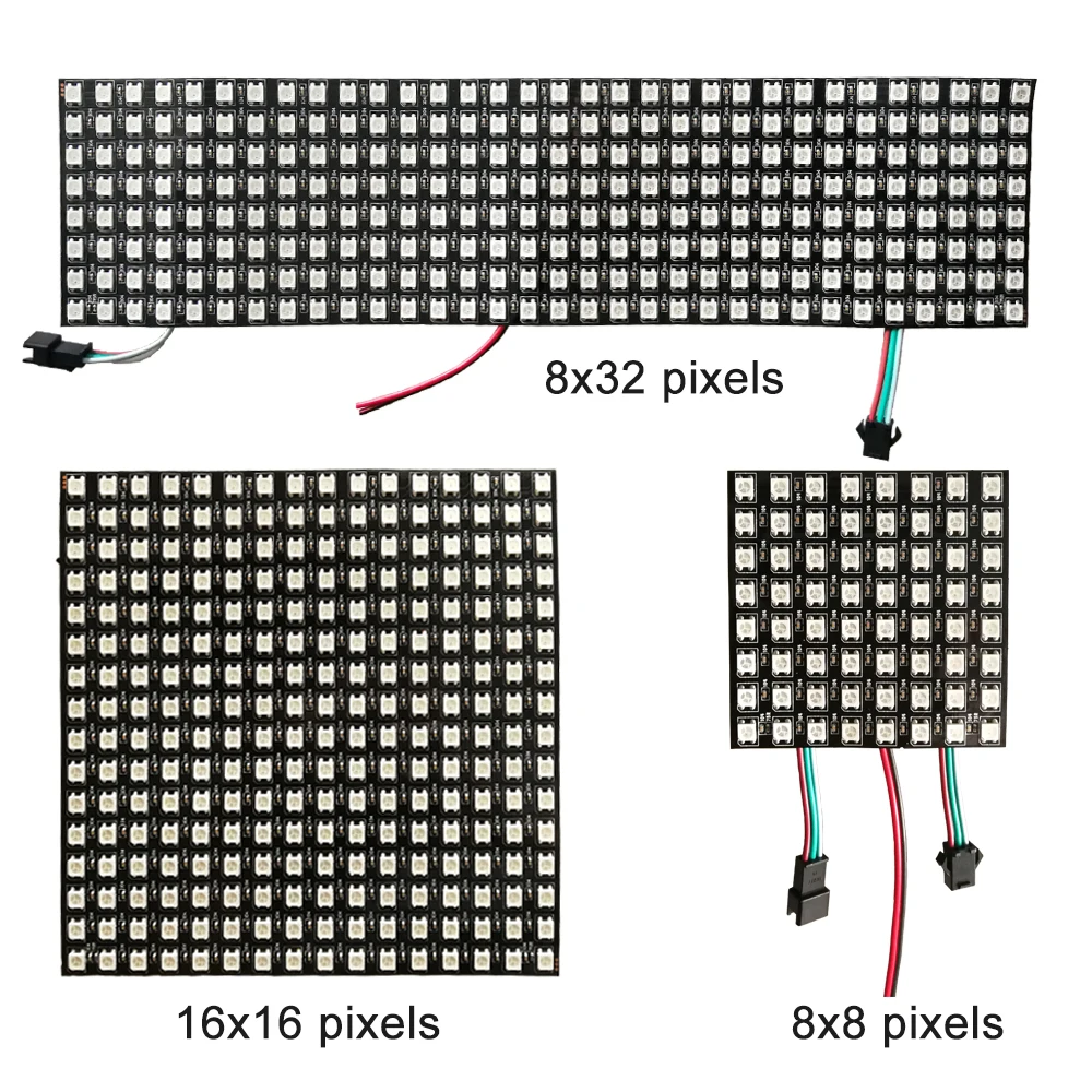 1-10Pcs WS2812B 5050 RGB LED Digital Flexible Panel Light Individually Addressable WS2812 8x8 16x16 8x32 Module Matrix Screen 5V