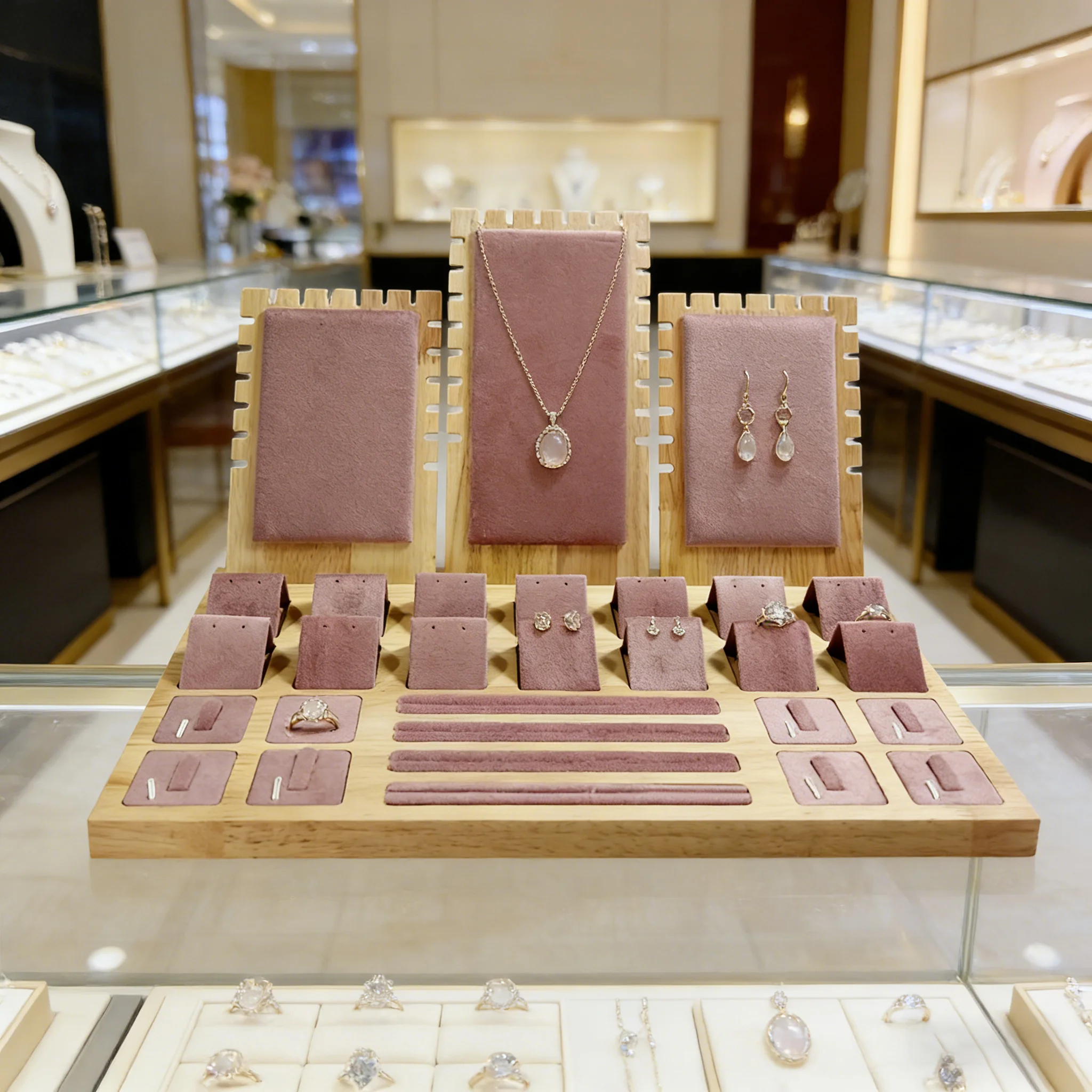 Jewelry Display Tray Set - Necklace Pendant Bracelet Chain Holder Ring Earrings Stud Organizer Jewelry Storage Props