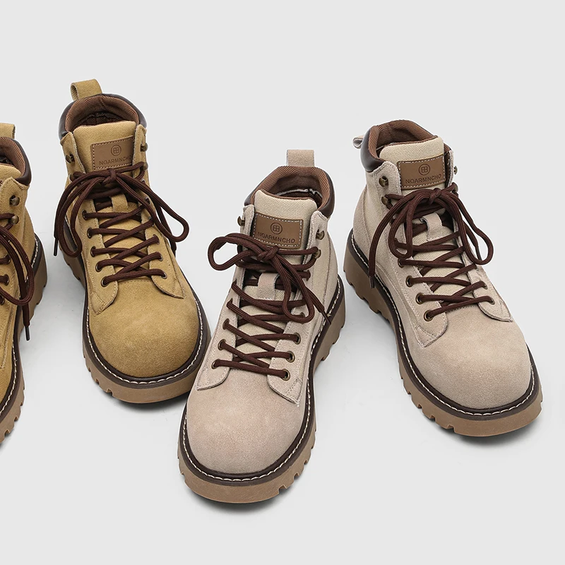Men Low-top Work Boot Brand Men Casual Lace-up Comfortable Thick-soled Anti-slip Chelsea Boot Outdoor Mountaineering Boot Men