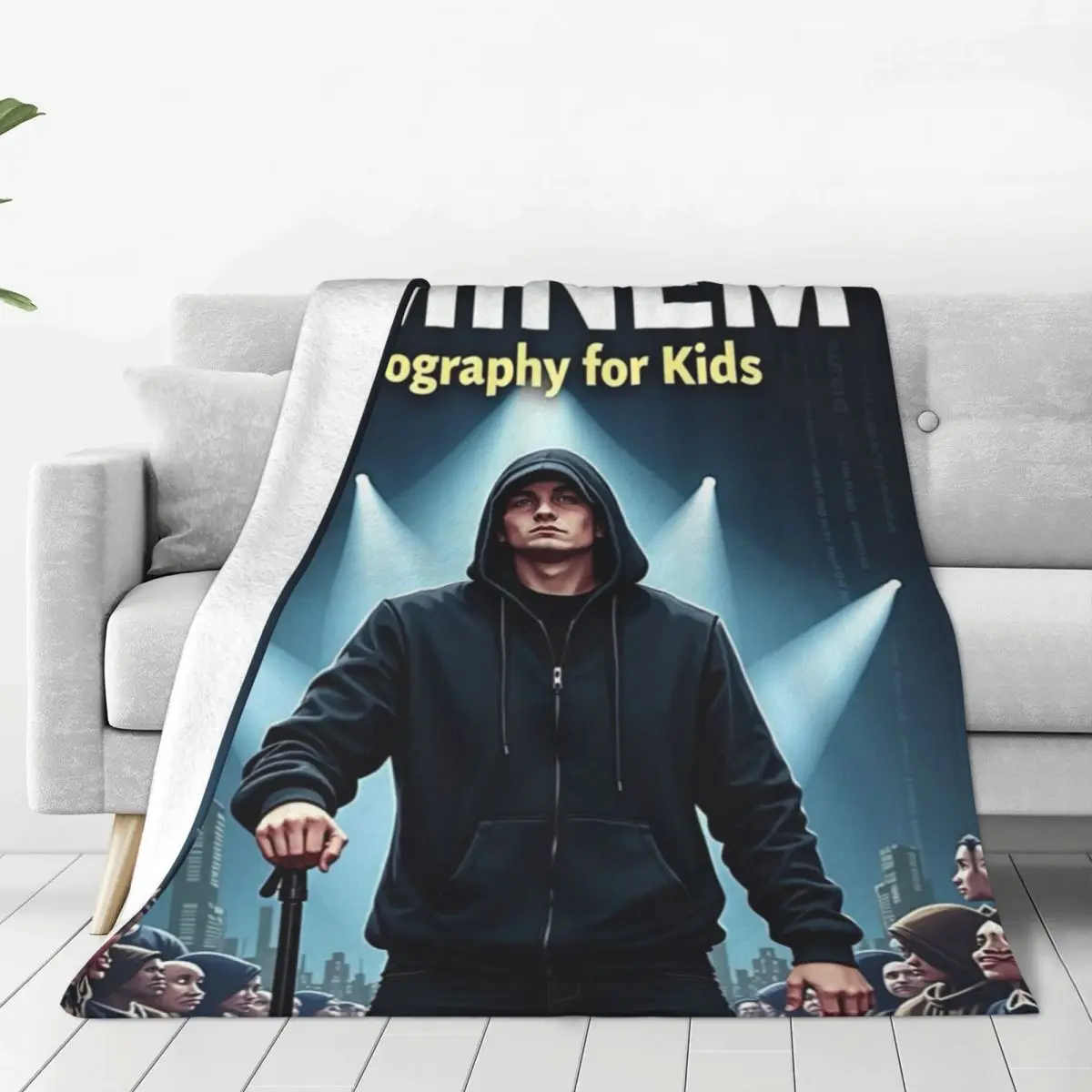 Custom E-Eminem Blankets Breathable Soft Flannel Winter Hip Hop Rapper Throw Blanket for Couch Office Bedding