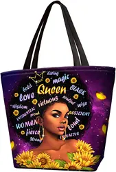 Sacs fourre-tout à poignée supérieure magique pour femmes, sacs à main Black Girl, africain, américain, initié, cartable