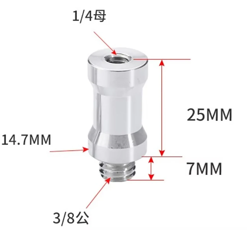 5 Stück 1/4 und 1/4 und 3/8 Buchse auf Stecker, einander Kopfschraube, Stativ, Schwenk-/Neigeblitz-Lampenfassung, Schnellmontage-Kamera, 1/4-20