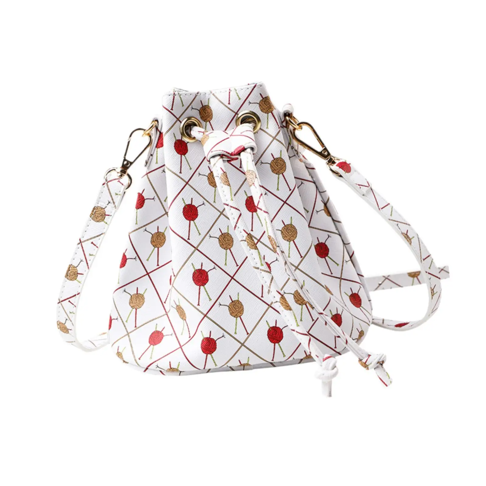 Crochet Adjustable Portable Needles Handbag for Outdoor Embroidery Christmas