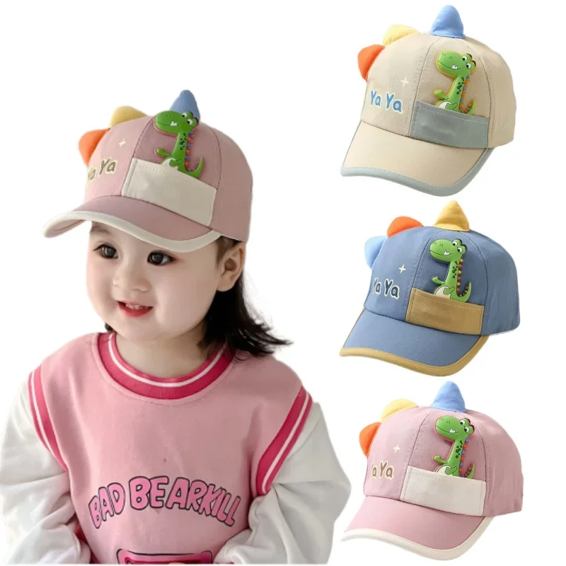 

Cartoon Dinosaurs Baby Duck Tongue Hat Boy Girl Sunshade Peaked Cap Cotton Children Outdoor Visor Korean Kids Baseball Hat