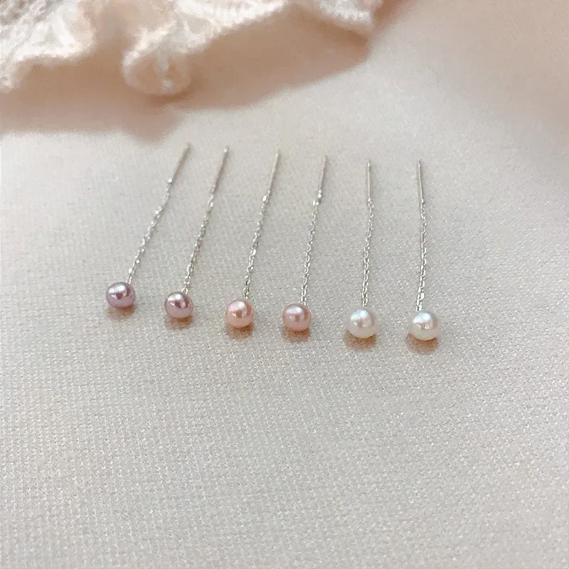 

925 Sterling Silver Pearl Earring Chain Long Tassel Earrings For Women Elegant Gifts