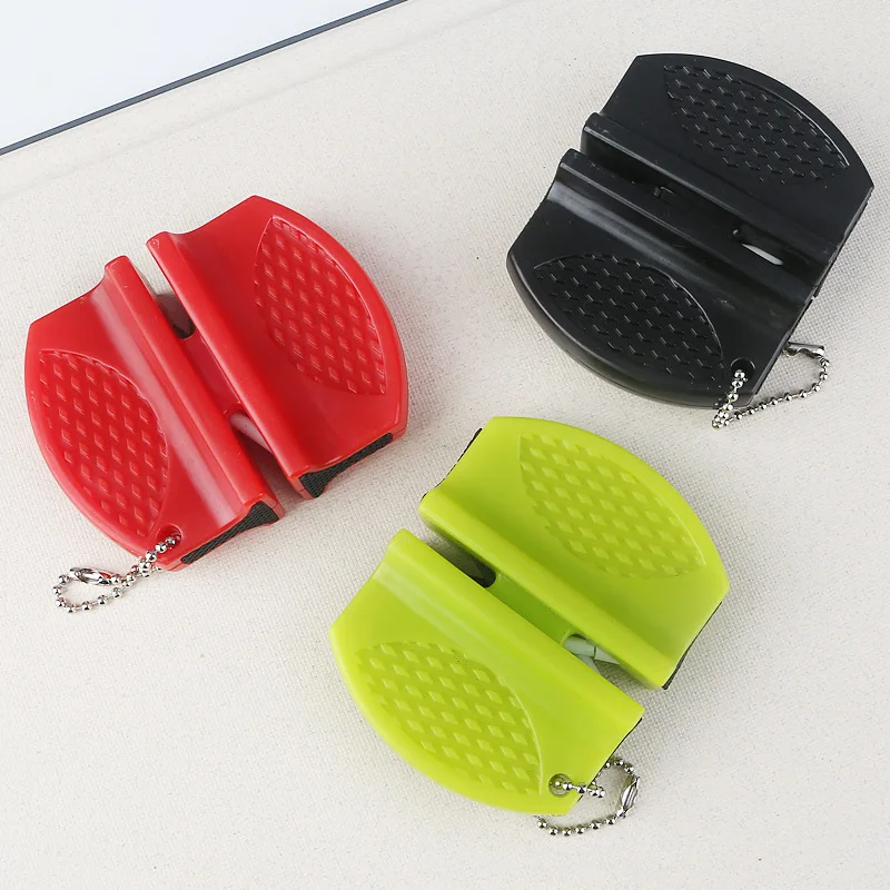

Portable Butterfly Knife Sharpener Outdoor Mini Knife Grinder 2 Stages Tungsten Steel Ceramic Sharpener Household Tool