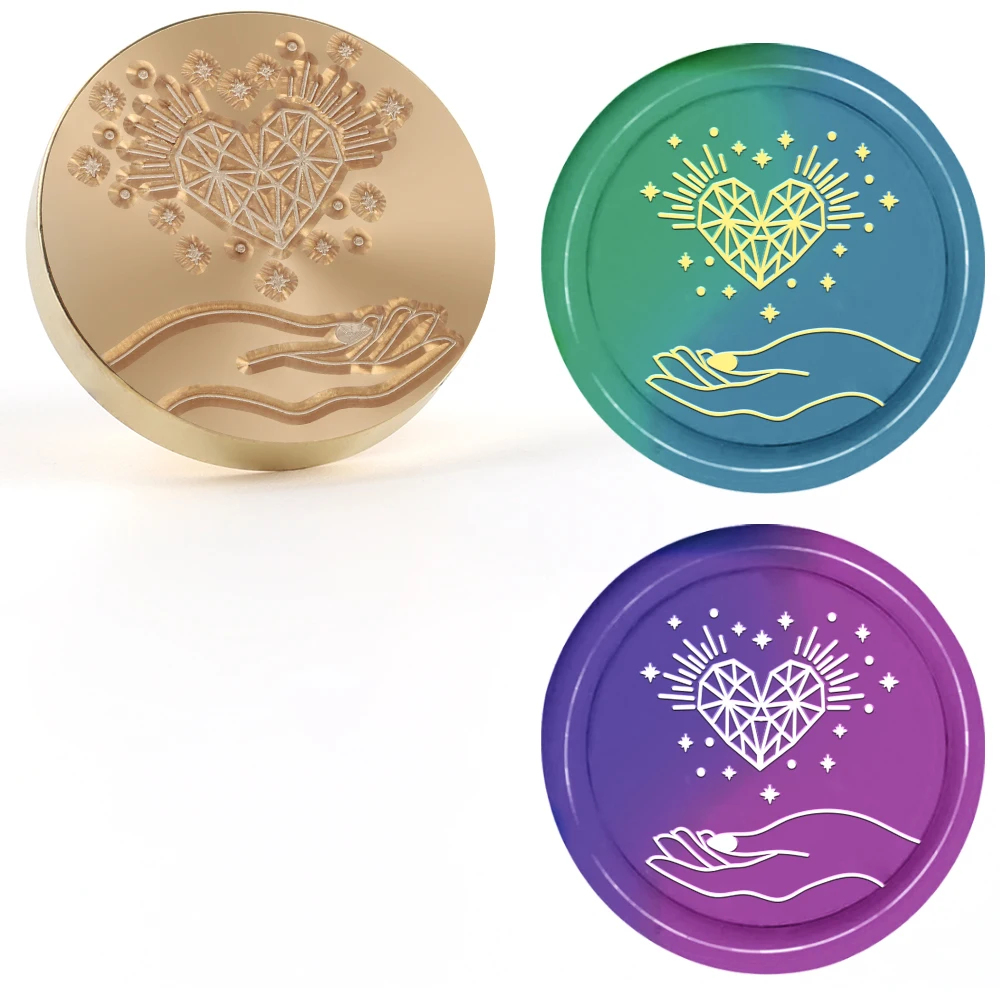 Love Paw Print, vijfpuntige ster lakzegelzegels verwisselbare koperen stempelkoppen voor het versieren van geschenken en wenskaarten