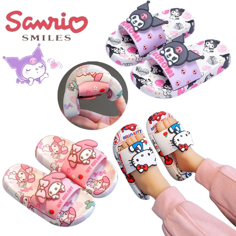 Sanrio Hello kitty slipper cartoon anime child Home pantofole Summer Beach sandali morbidi ragazze fondo spesso infradito antiscivolo