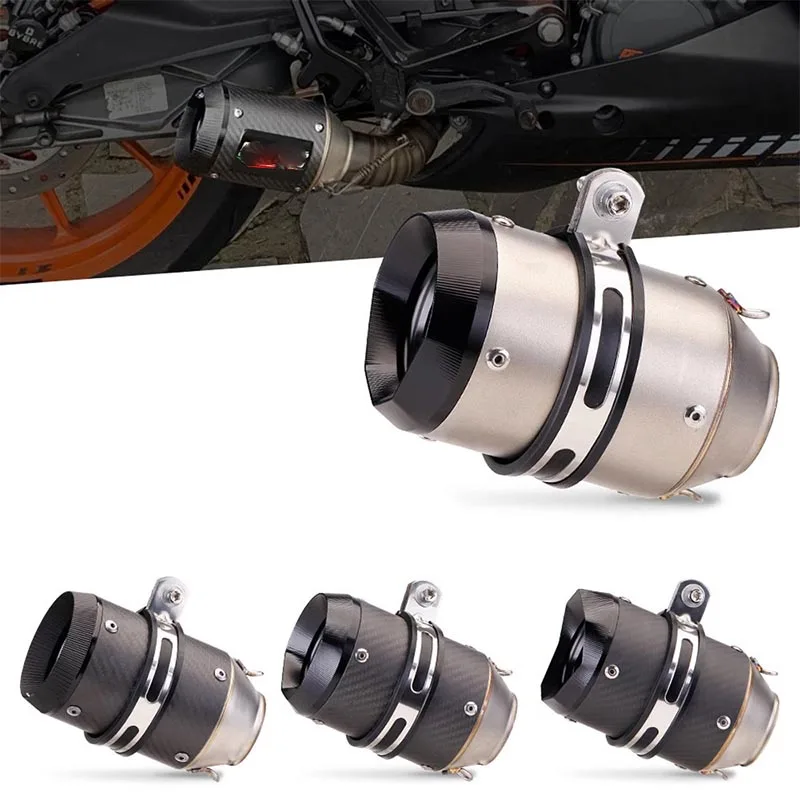 

Универсальная выхлопная труба 51 мм для мотоциклов R3, MT07, 390ADV, S600, Ninja 400 — модифицированная, с оранжевым колпачком AR, для задней части