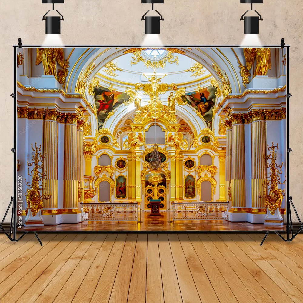 Auditorium European Style Church Photography Backdrop Props Architecture Zagreb Cathedral Photo Studio Background JT-23