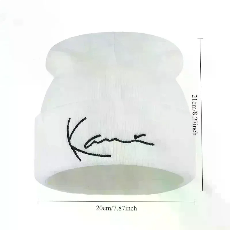 قبعة كارل كاني الرجعية المطرزة محبوك للرجال والنساء الشتاء الدفء مقنعين محبوك قبعة