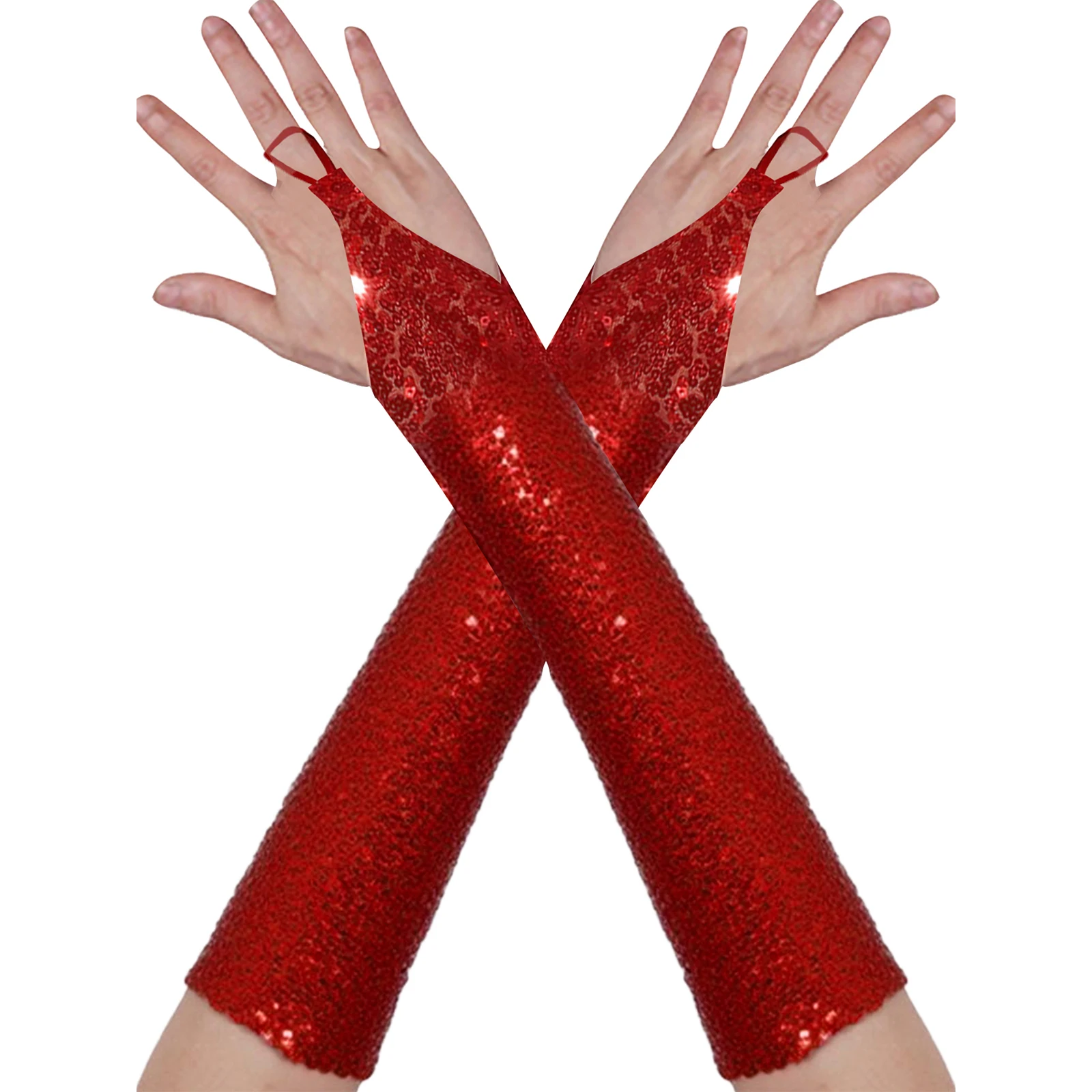 

Women 1920s Tassel Shiny Long Gloves Retro Theme Party Mittens Stage Opera Performance Cosplay Elbow Gloves Sheer Mesh Gloves