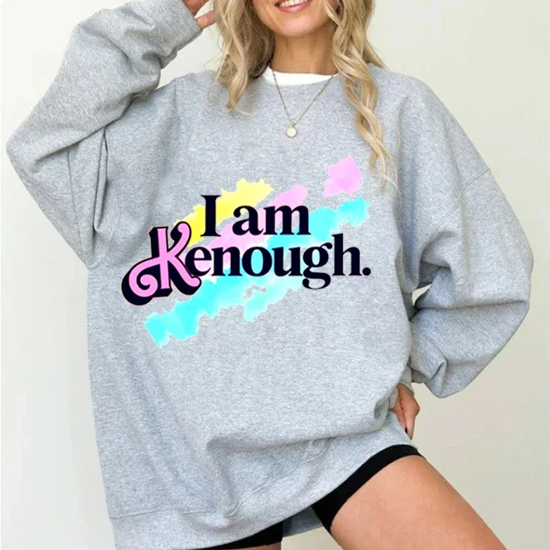 Unisex Casual Pullovers Men Women I am Enough Sweatshirts Harajuku Aesthetic Pattern Kawaii Tops Korean Fashion For Movie Fans