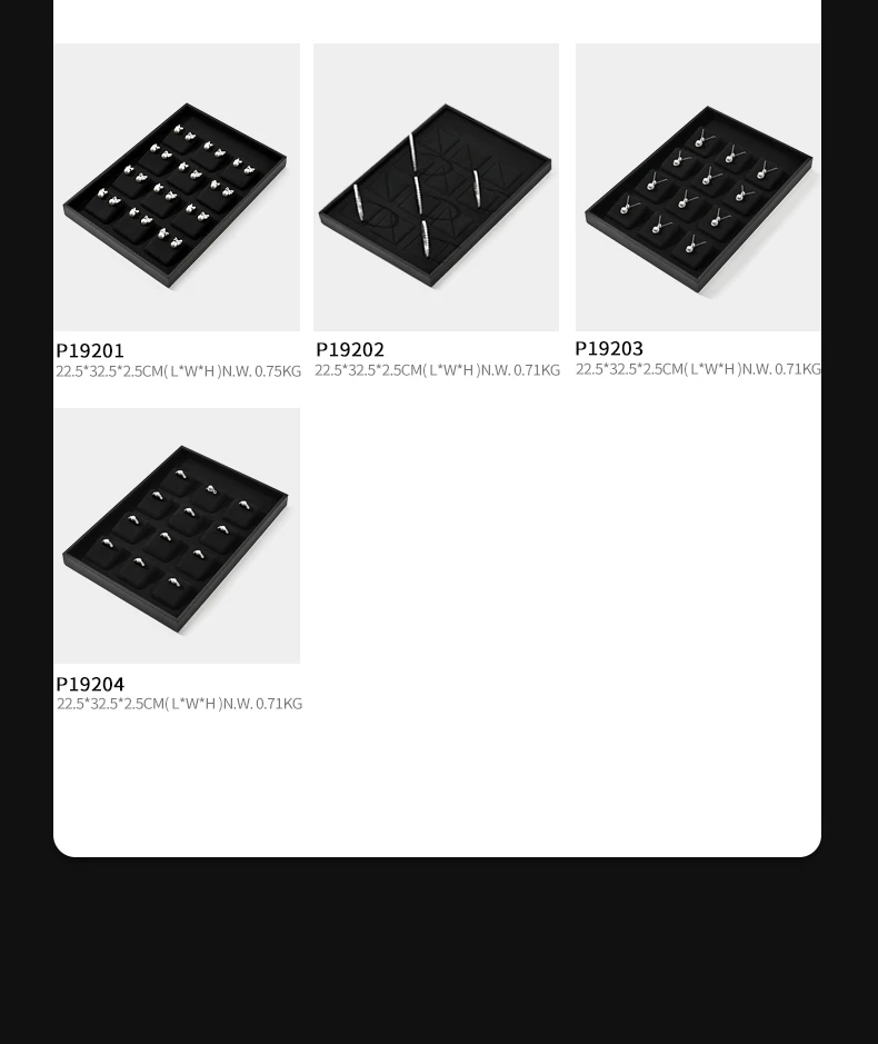 Oirlv 12-Fächer Schmuck-Organizer-Tablett Schwarz Ring Ohrring Armreif Halskette Anhänger Schmuck-Präsentationstablett Samt-Schmuck-Organizer – Detail 7