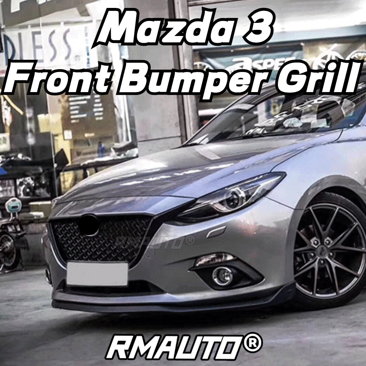 

RMAUTO Car Front Grille Racing Grill Honeycomb Diamond Style Mesh Grid Body Kit For Mazda 3 Axela 2014-2022 Car Accessories